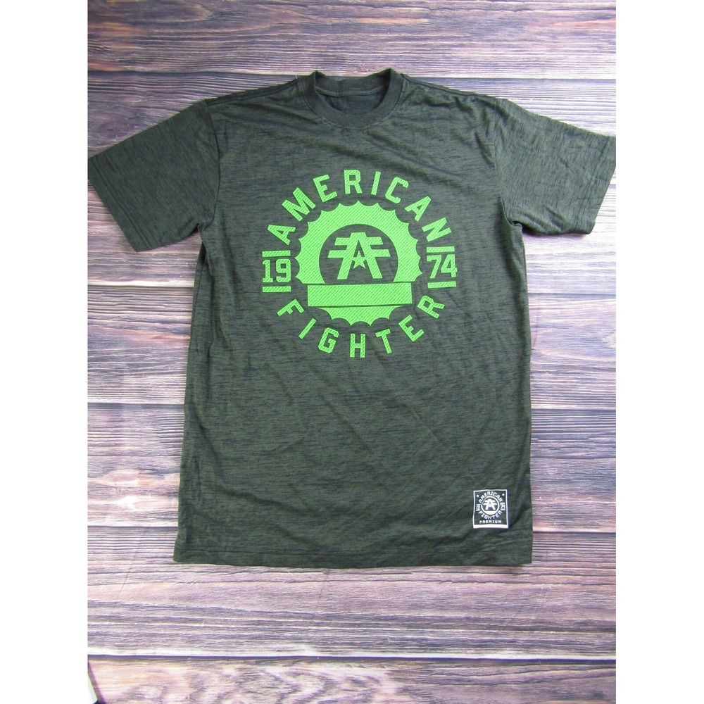 American Fighter T-Shirt Mens‎ Medium Green Heathered Short Sleeve Graphic